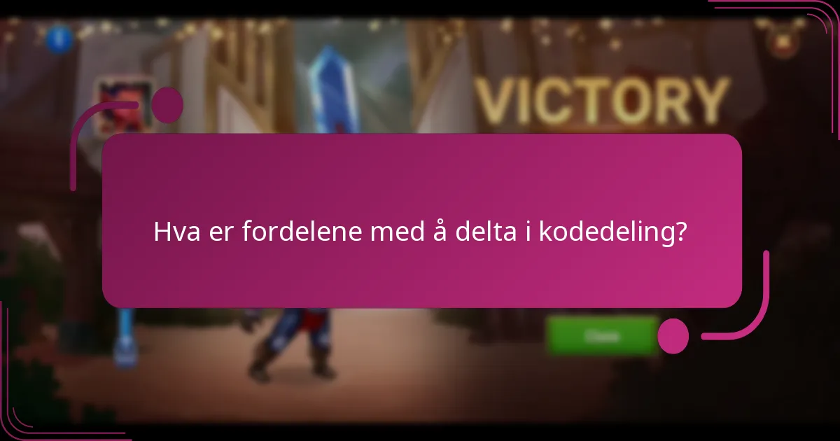 Hva er fordelene med å delta i kodedeling?