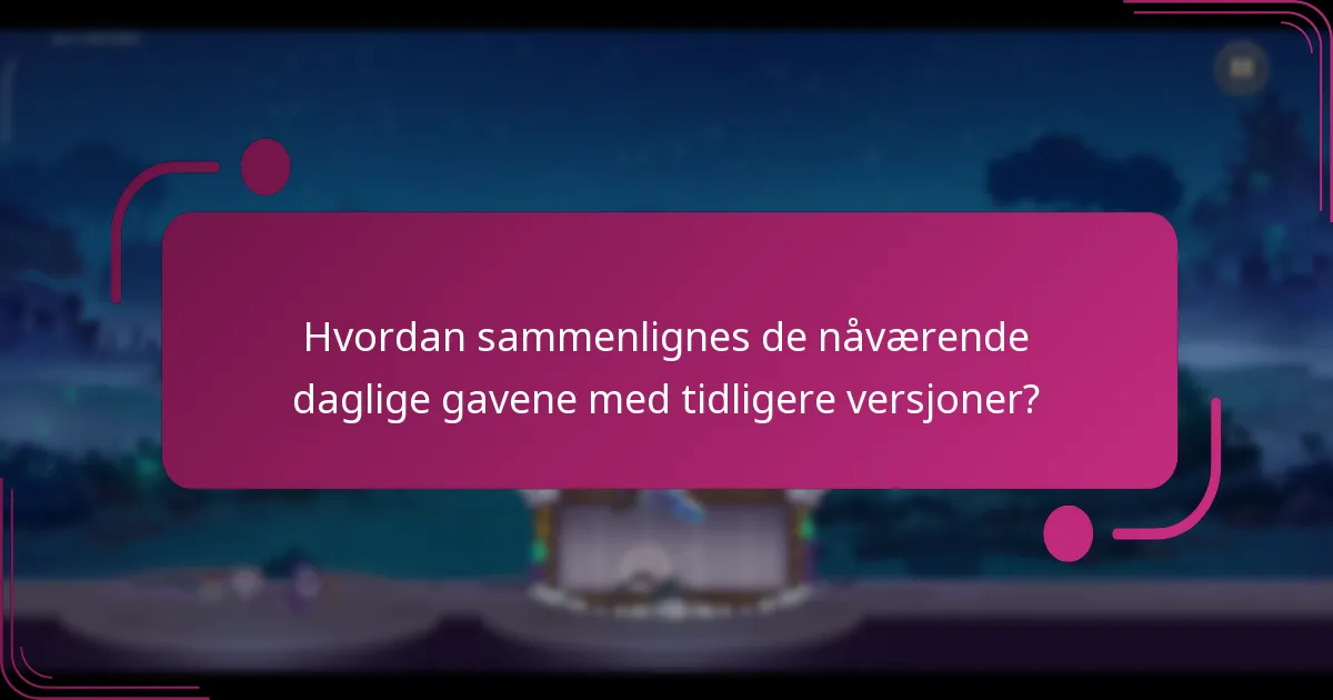 Hvordan sammenlignes de nåværende daglige gavene med tidligere versjoner?